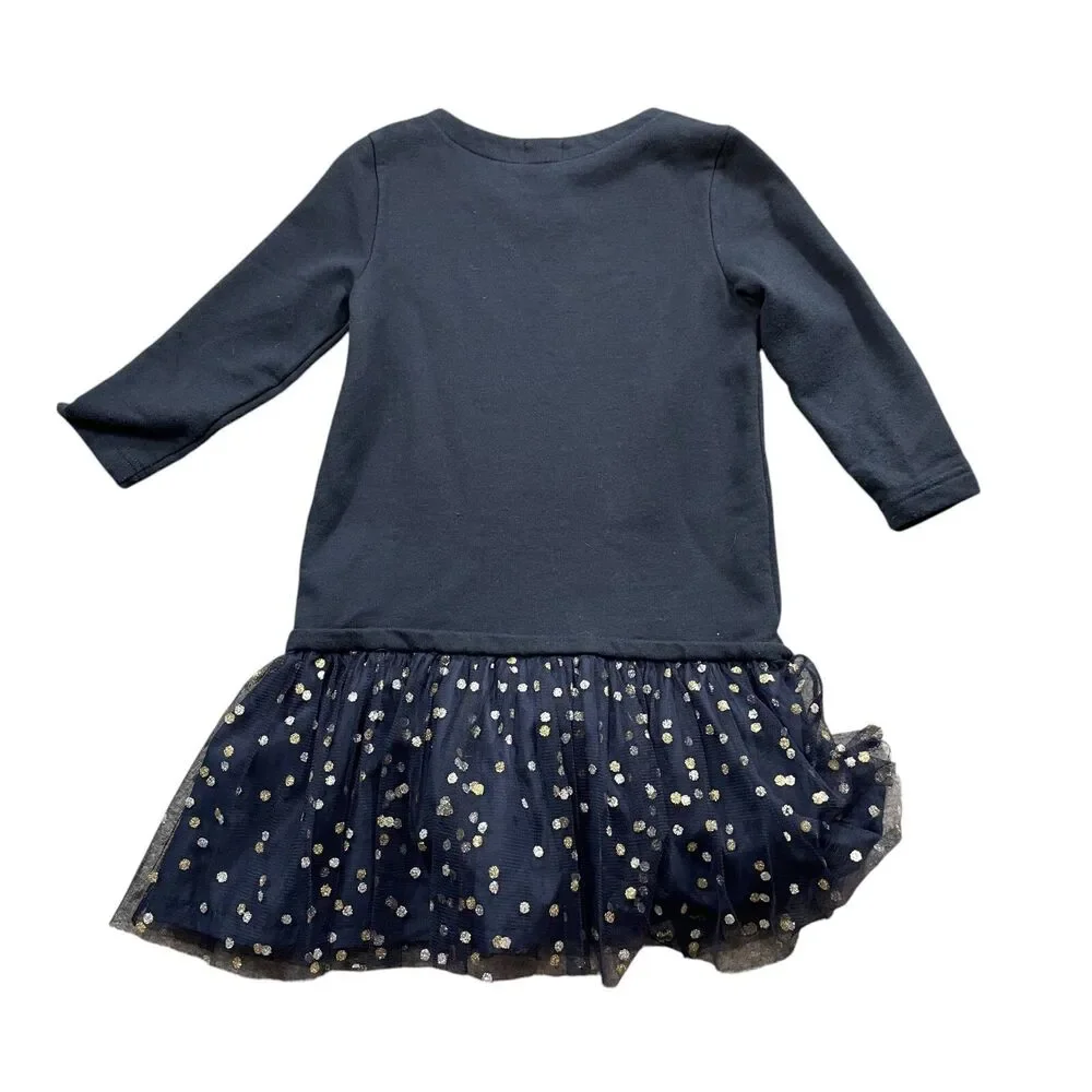 Crewcuts 6 Navy Dress Girls Lacy Bottom‎ Cotton Blend